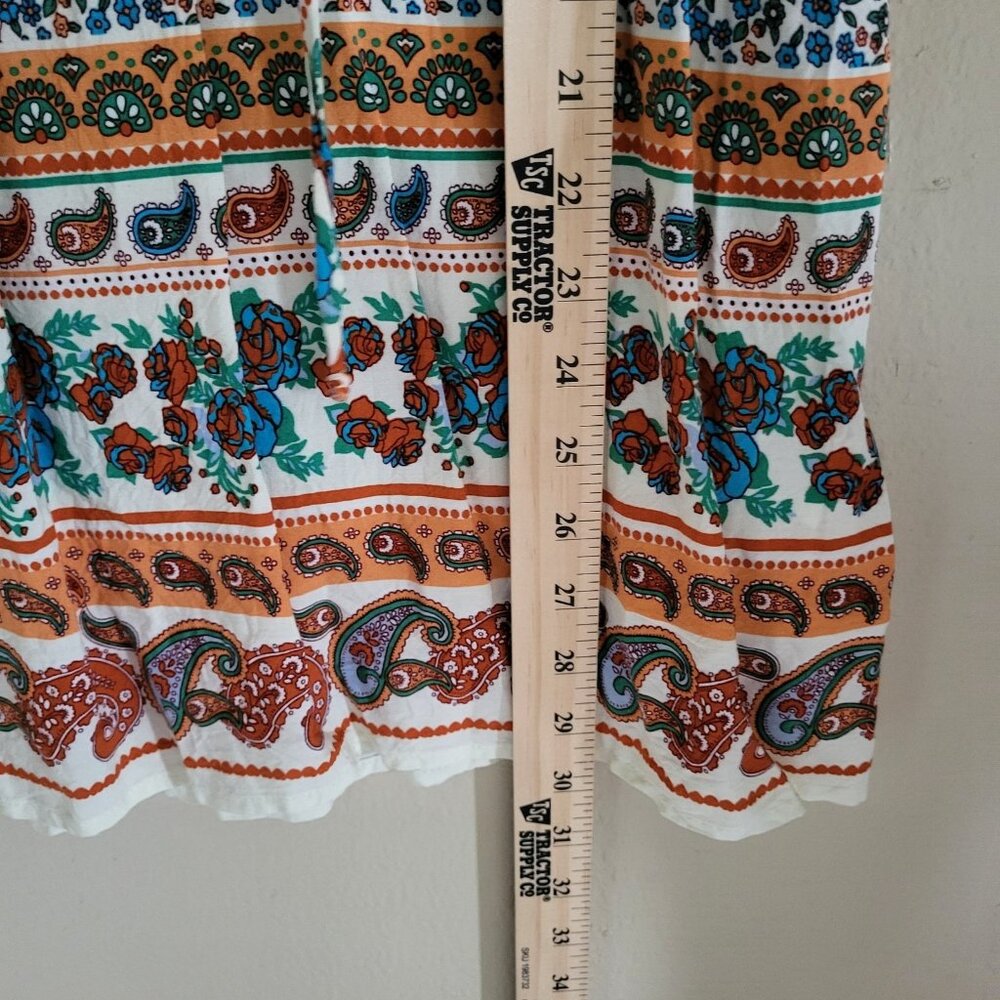 Jodifl Floral Boho‎ Top Small Rayon Flutter Sleeve Tassels Fits Up To Medium - Picture 5 of 7